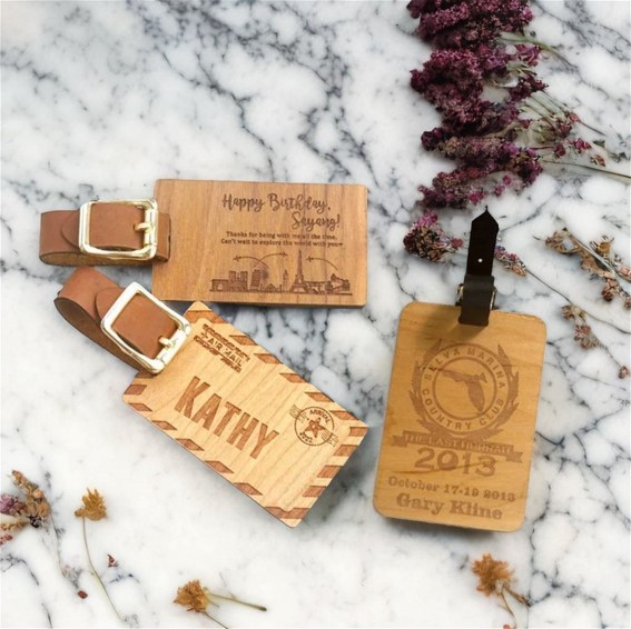 Wooden Luggage Tag